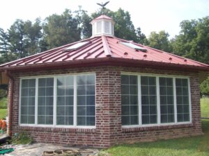 metal roof on custom home addition